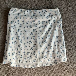 Princess Polly White and Blue Mini Pencil Skirt